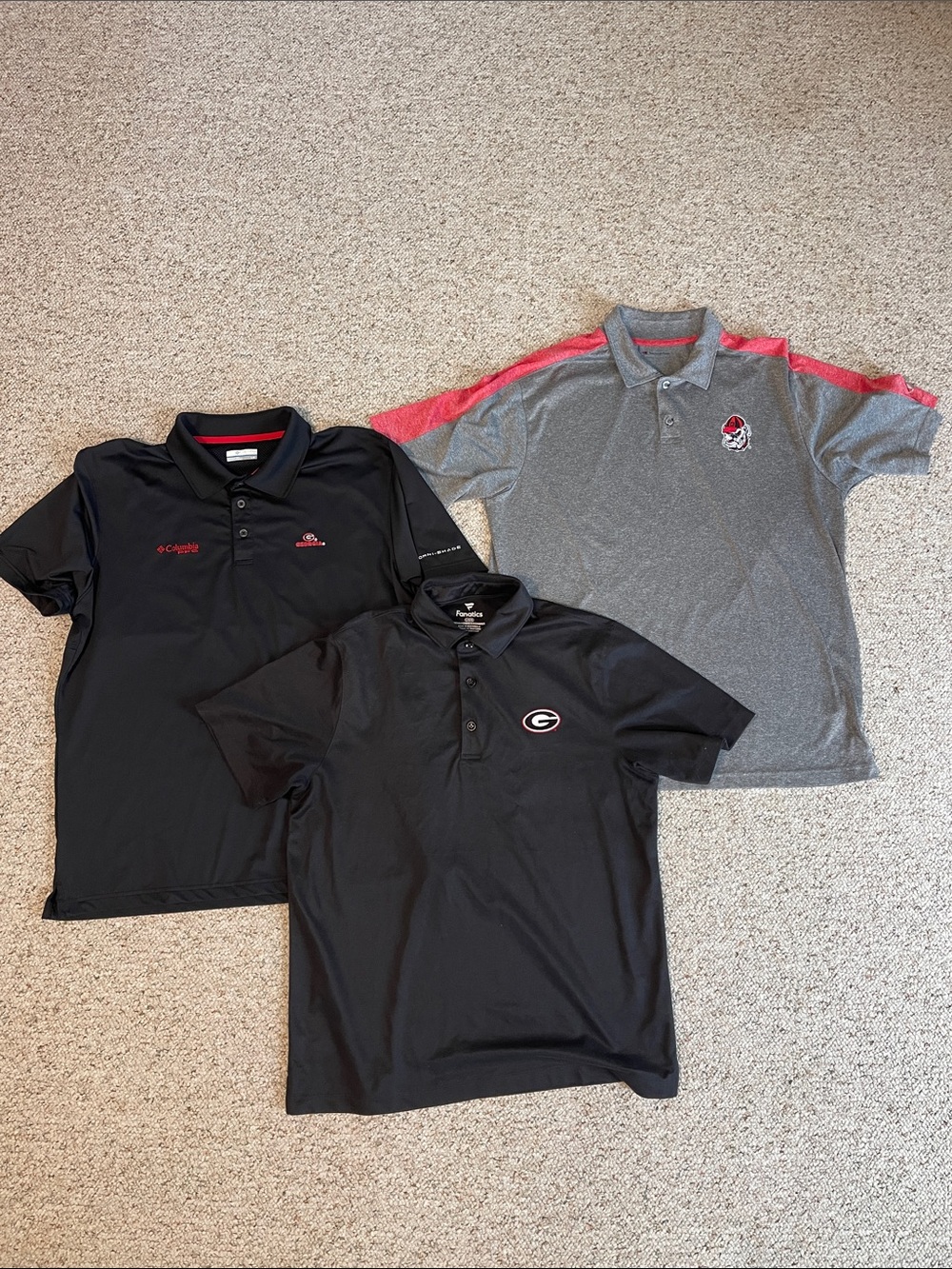 Georgia Bulldogs Men’s Polo Shirt Lot of 3